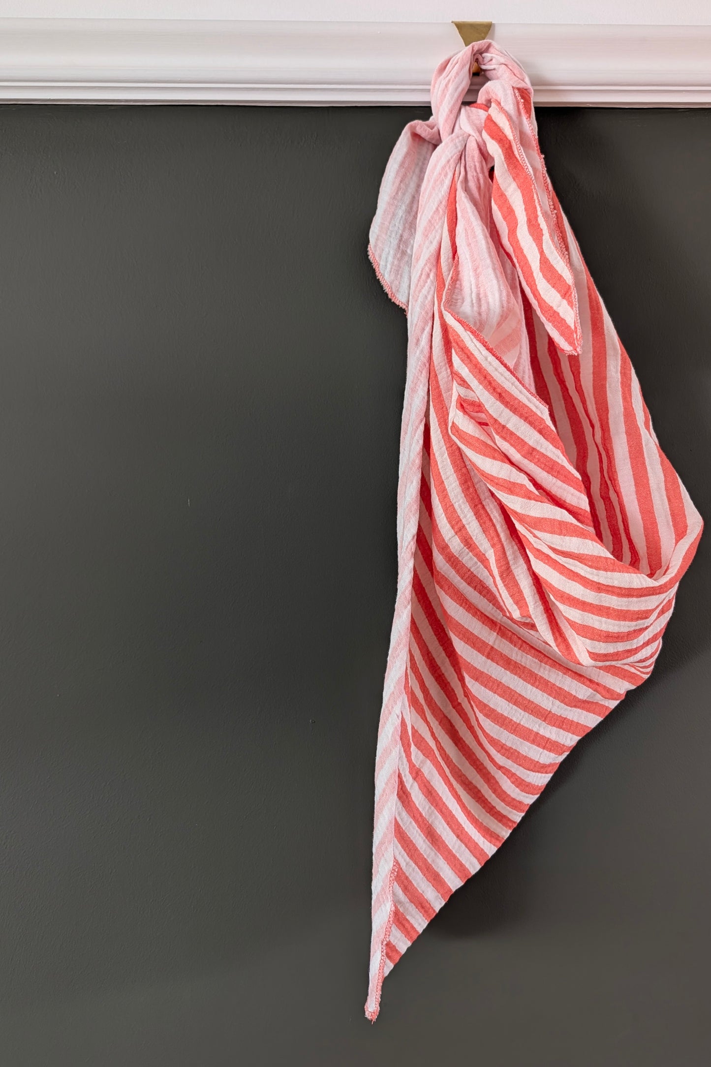 Cotton Stripe Triangle Scarf