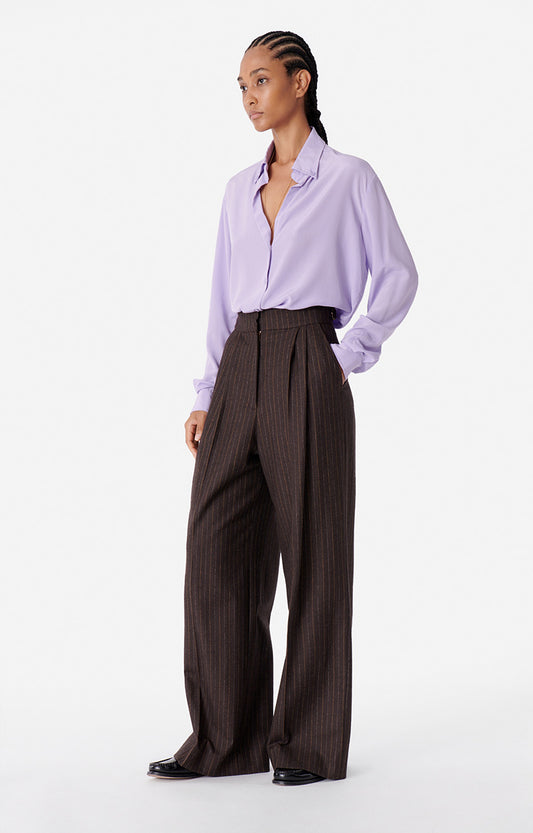 Ticiano Cacao Wide-Leg Tailored Trousers