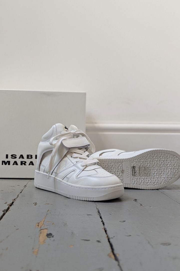 Isabel Marant Brooklee White Hi-Top Sneakers size 37