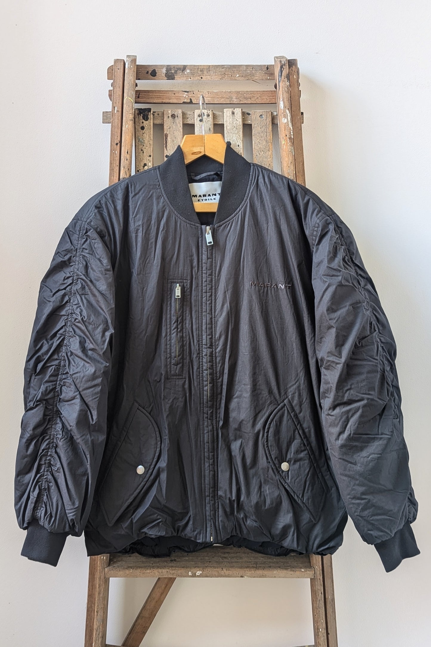 Coleen Faded Black Bomber Jacket