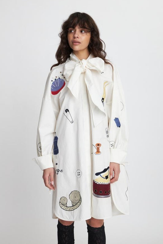 Embroidered Tailors Wardrobe Shirt Dress