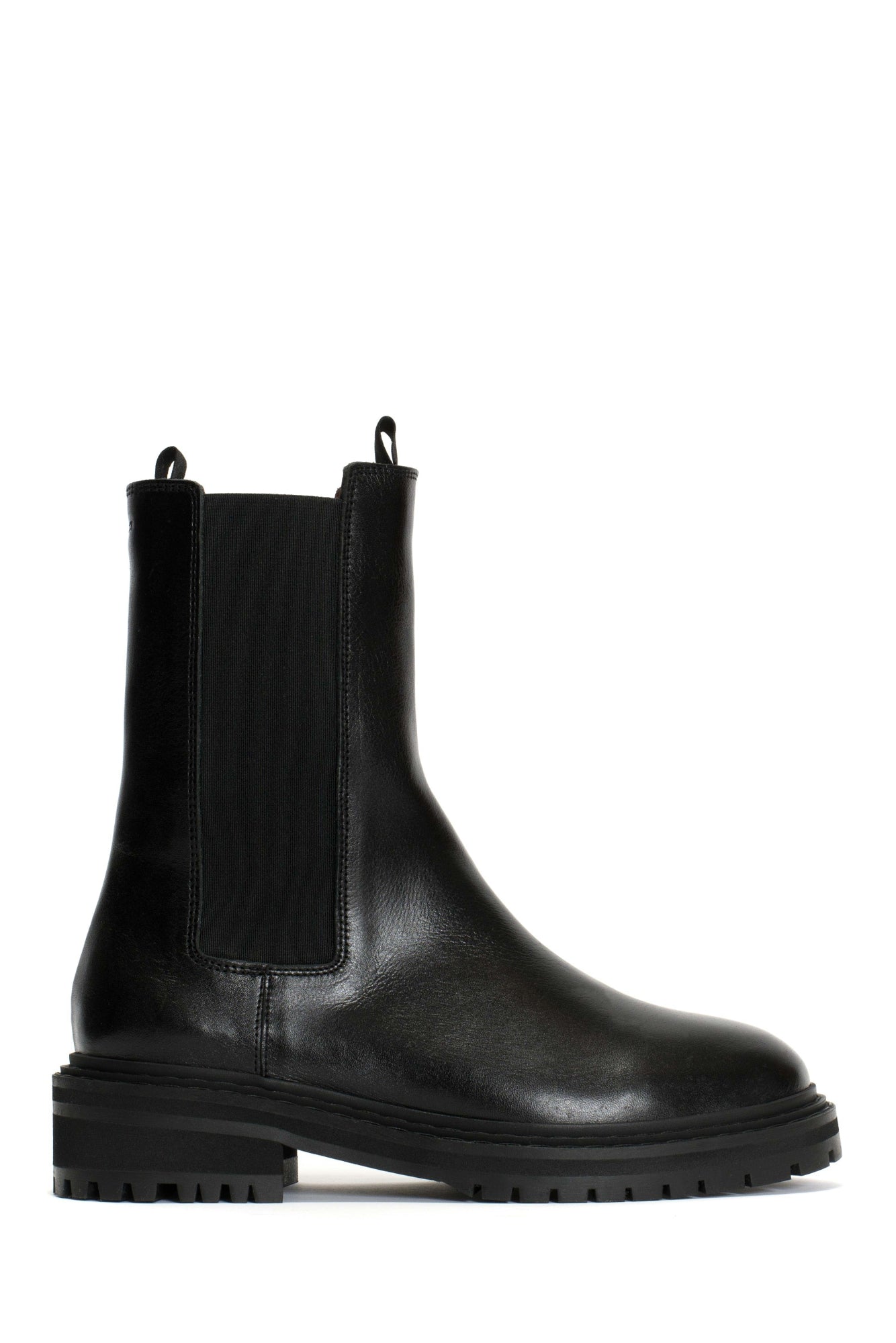 Haily Sport Black Leather Chelsea Boots