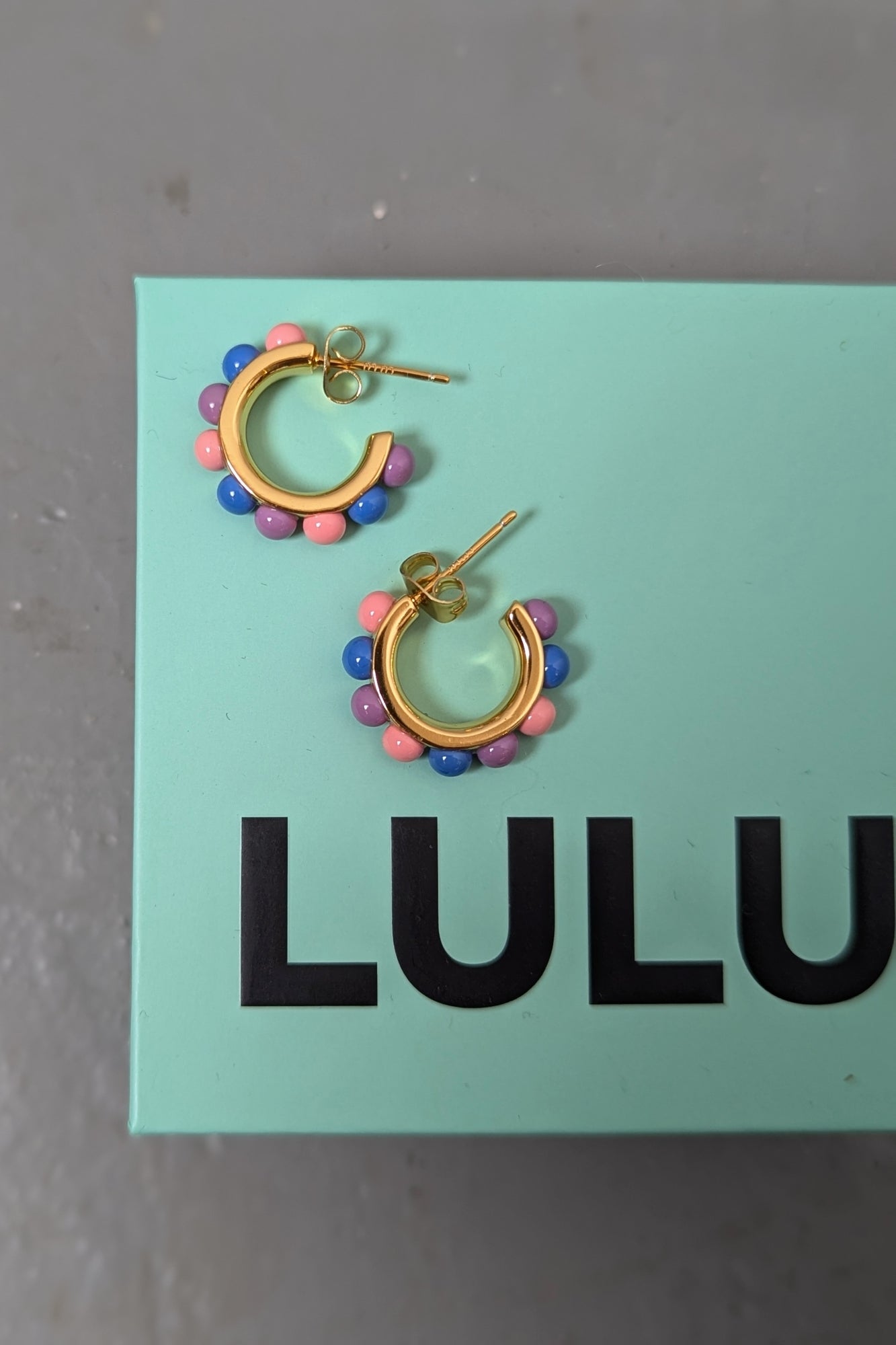 Enamel Flower Hoop Earrings