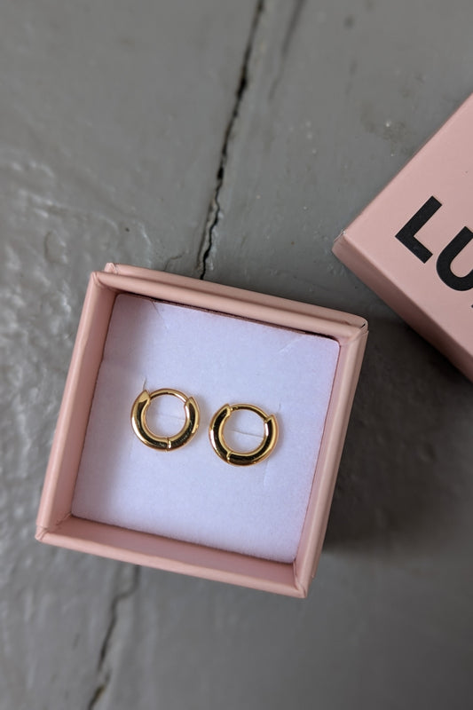 Small Gold Buckle Hoop Earrings