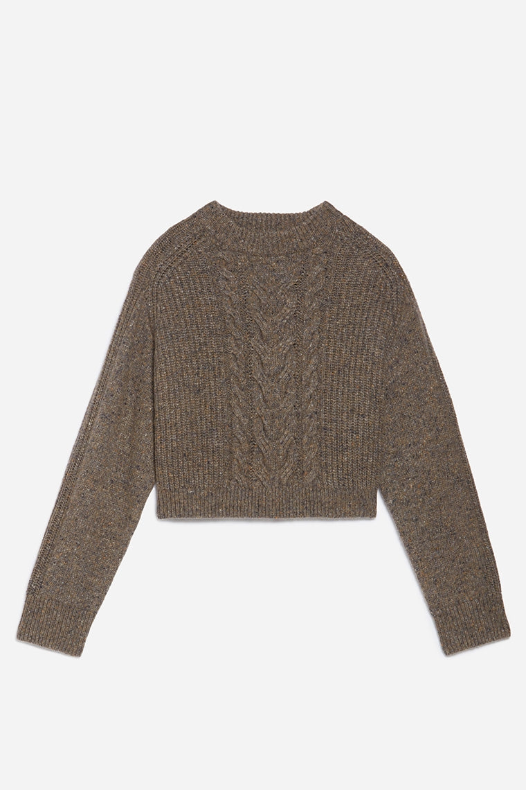 Delora Taupe Cable Knit Jumper