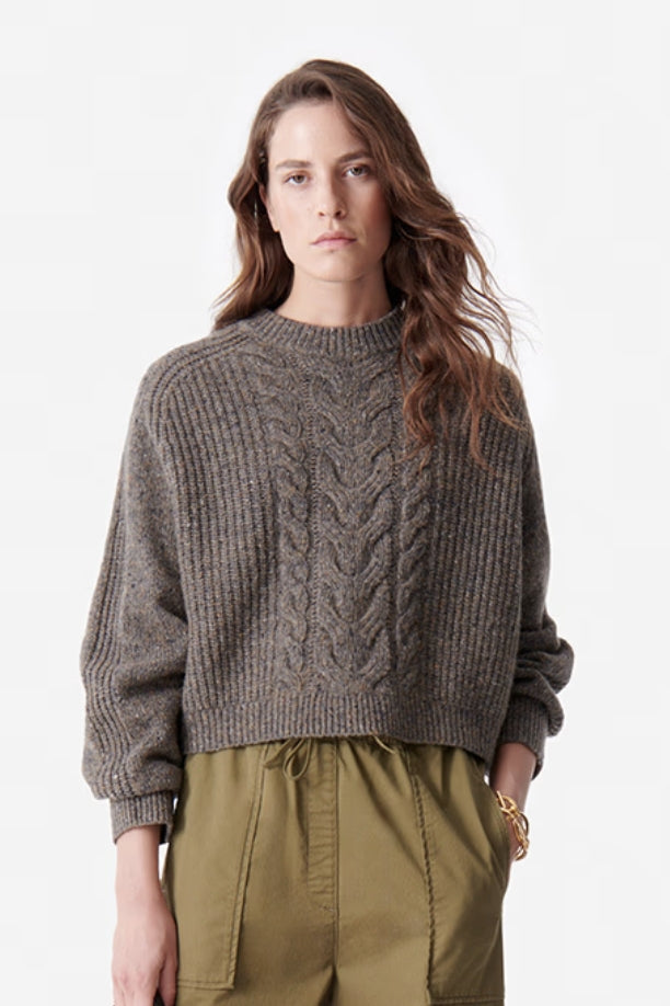 Delora Taupe Cable Knit Jumper