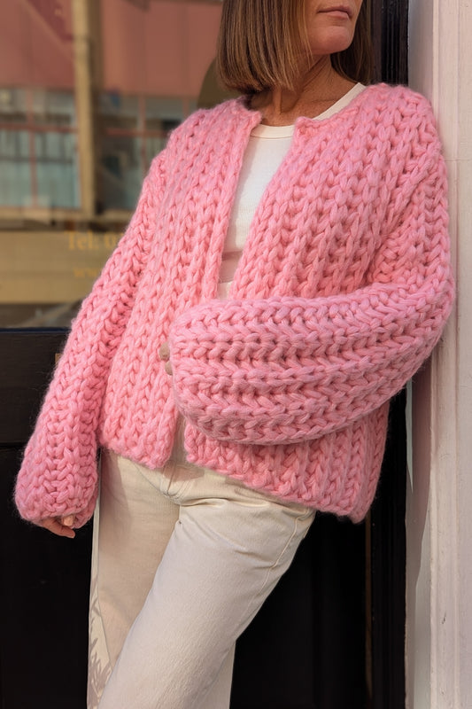 Paloma Super Pink Chunky Knit Cardigan