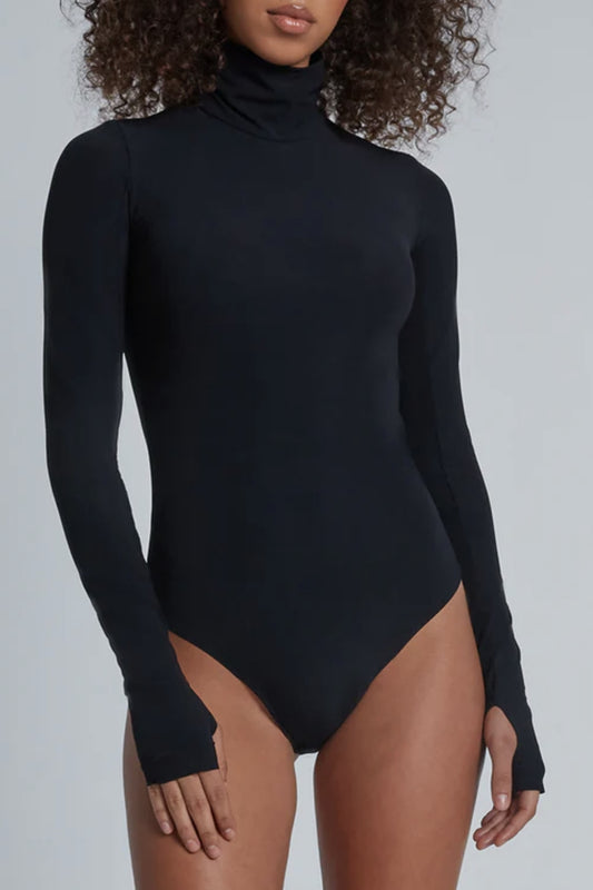 Classic Black Turtleneck Bodysuit