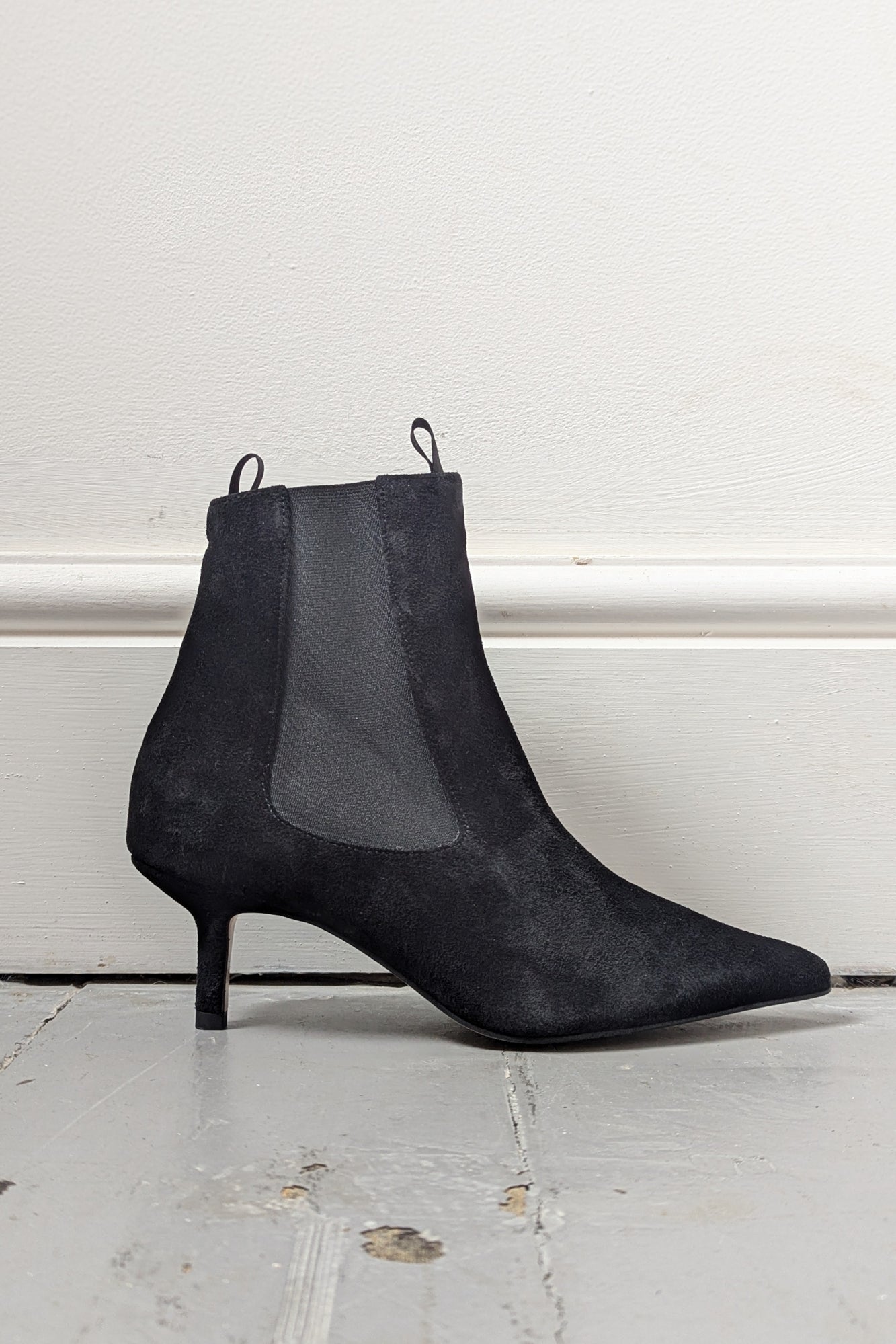 Navia Black Suede Leather Boots