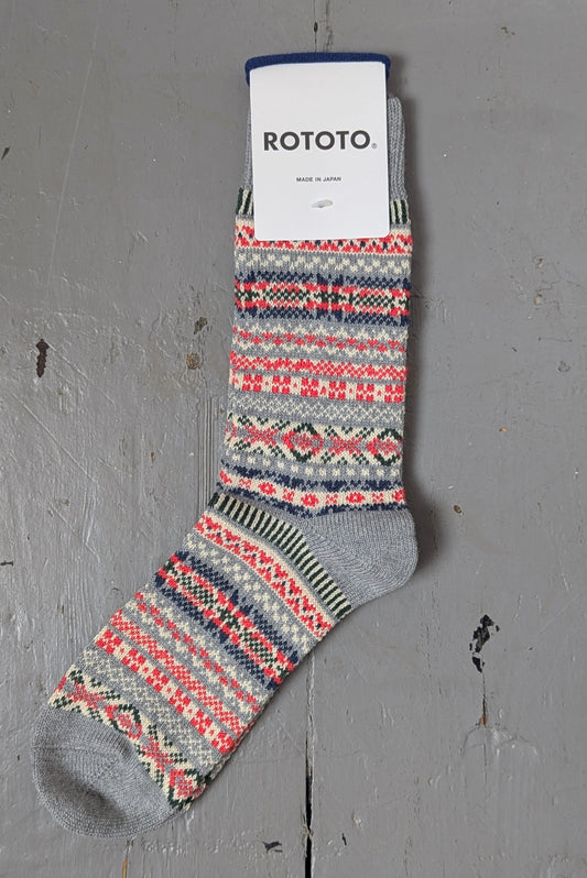 Fairisle Jacquard Crew Socks