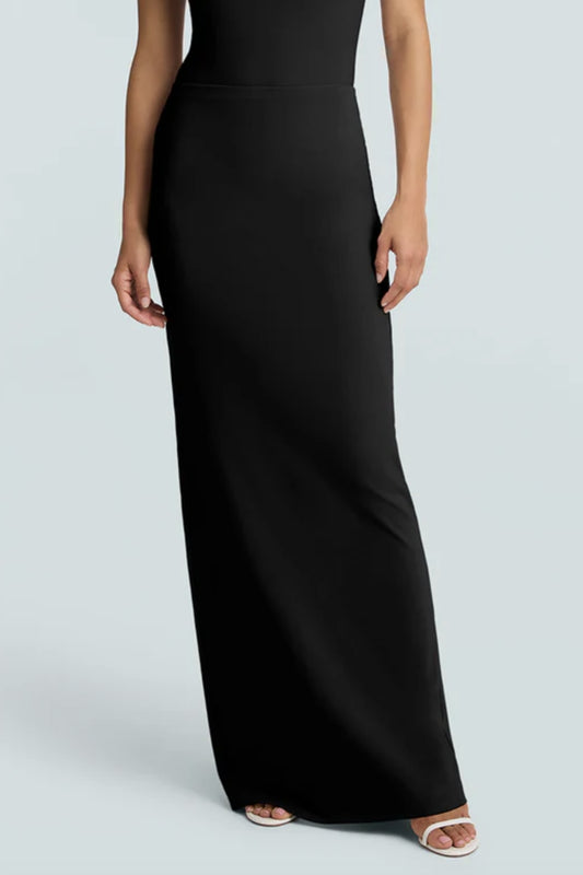 Butter Luxe Black Maxi Column Skirt