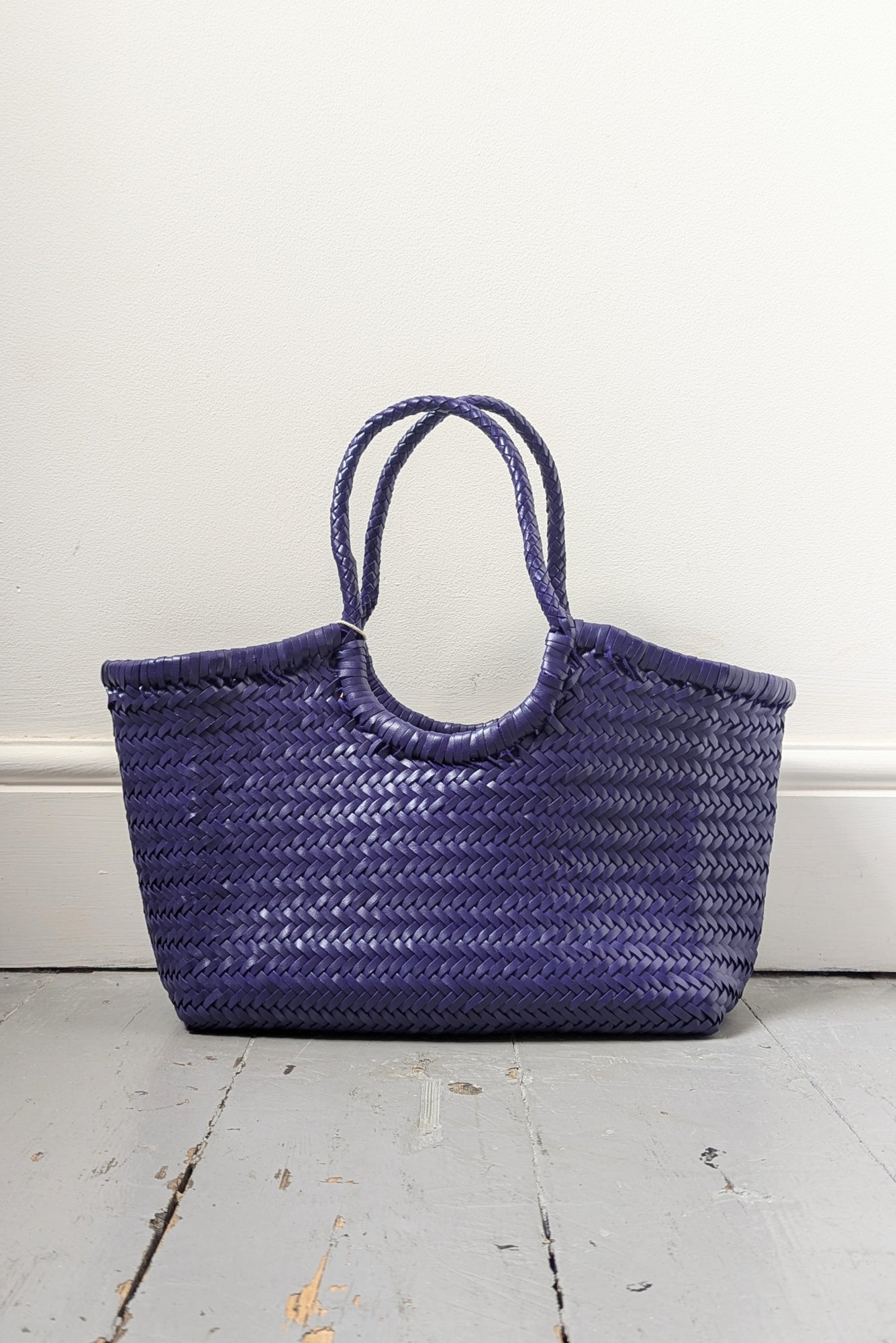 Nantucket Deep Purple Woven Leather Bag