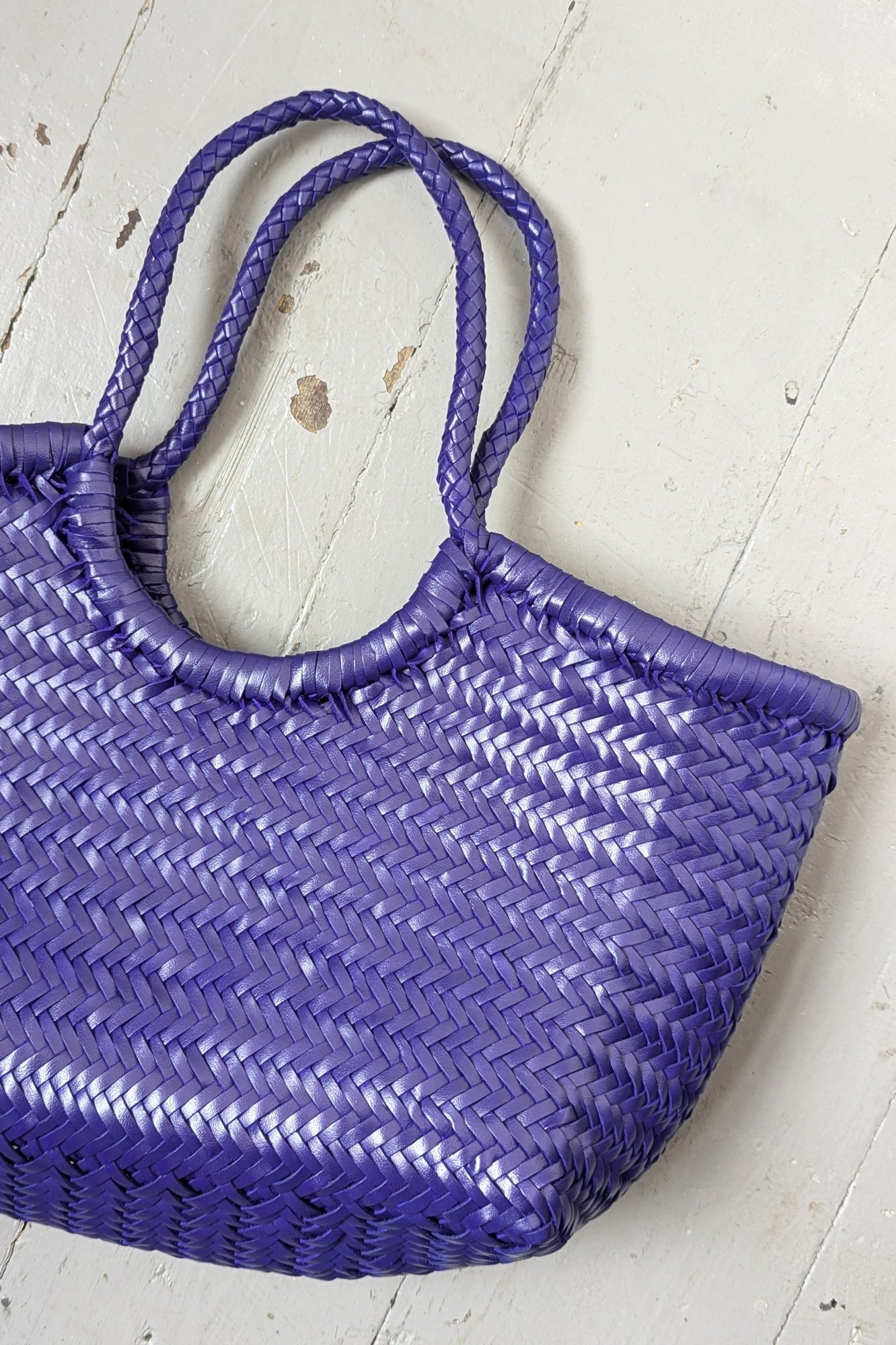 Nantucket Deep Purple Woven Leather Bag