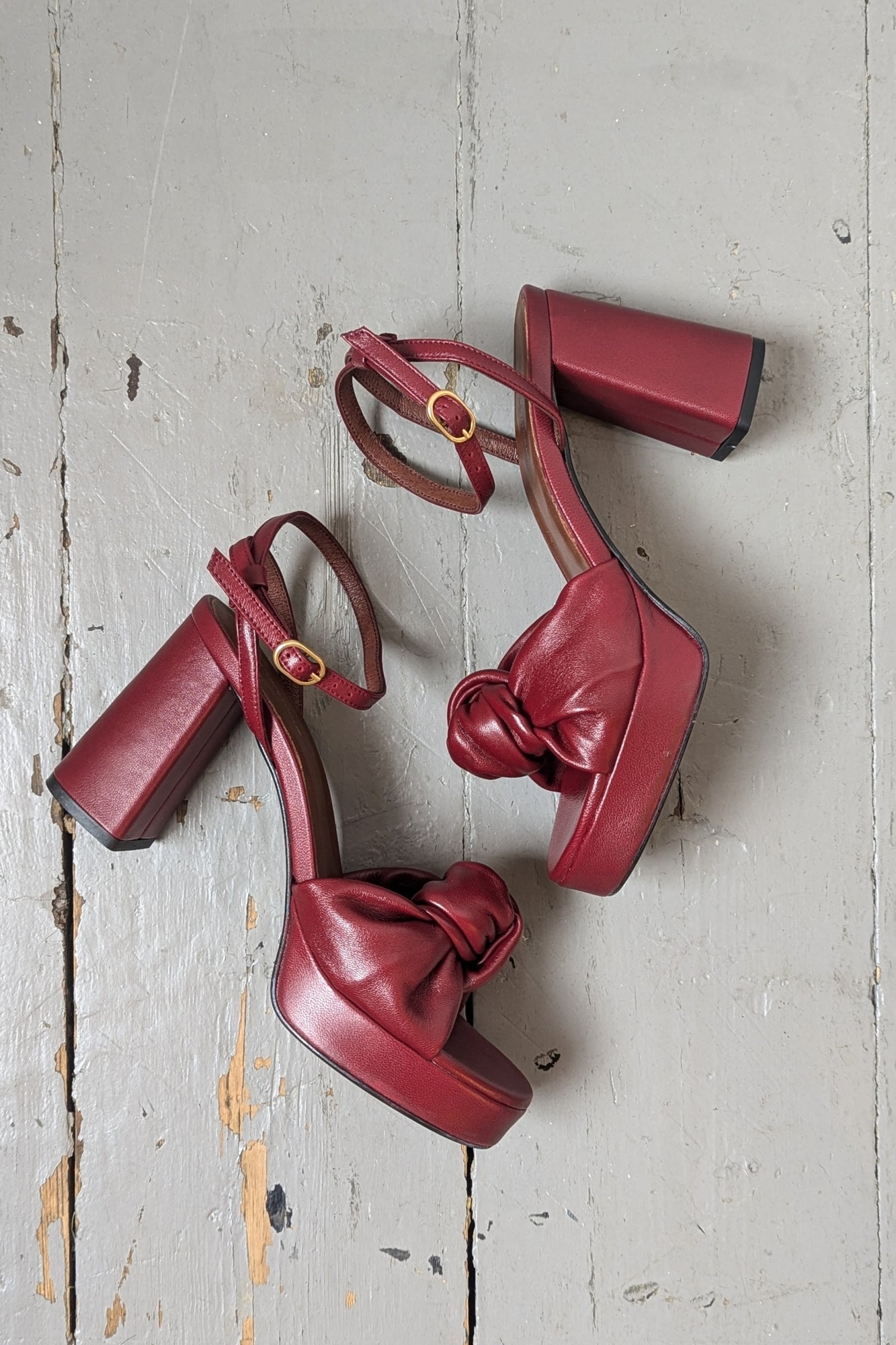 Aliza Pomegranate Platform Sandals