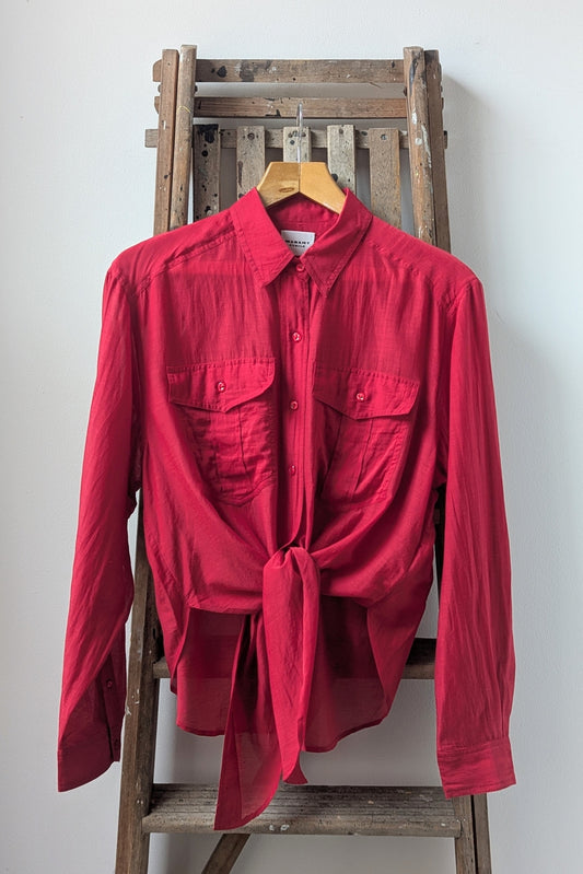 Nath Red Tied Cotton Shirt