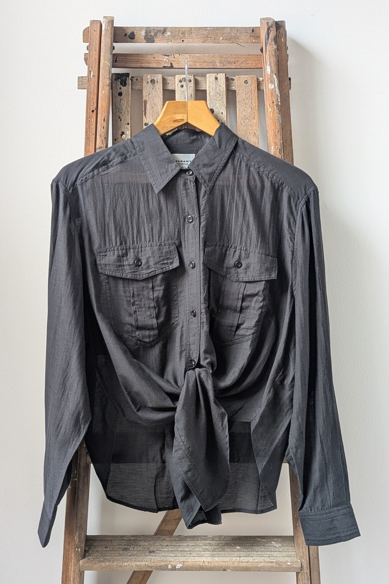 Nath Black Tied Cotton Shirt