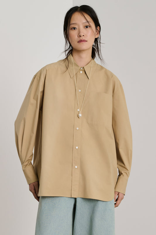 Carlotta Dark Beige Cotton Shirt