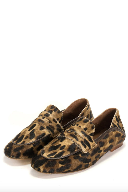 Lindsay Leopard Print Calf Hair Loafers