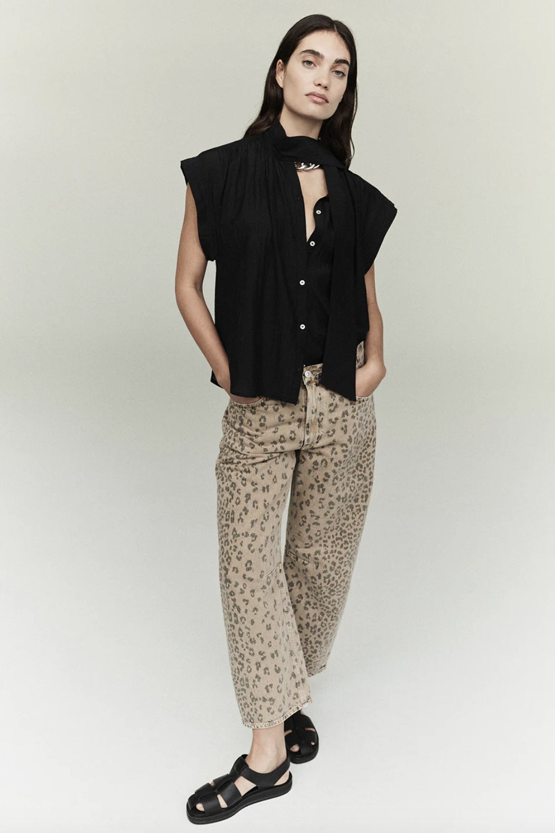 Miro Natural Cheetah Relaxed Jeans