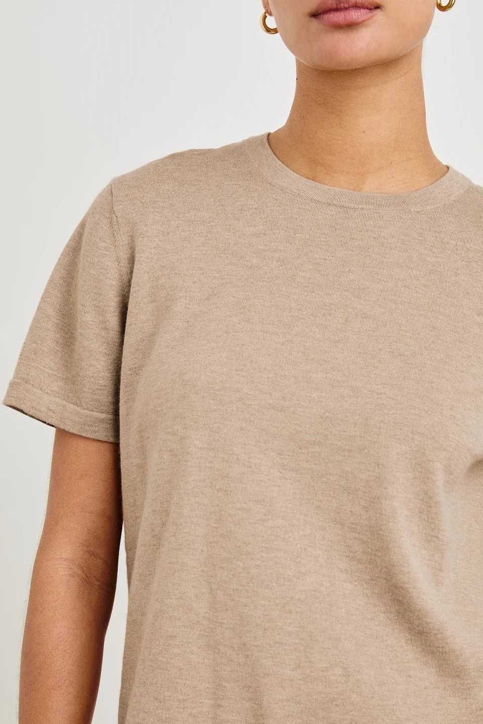 Cotton Cashmere T Shirt Heather Oat