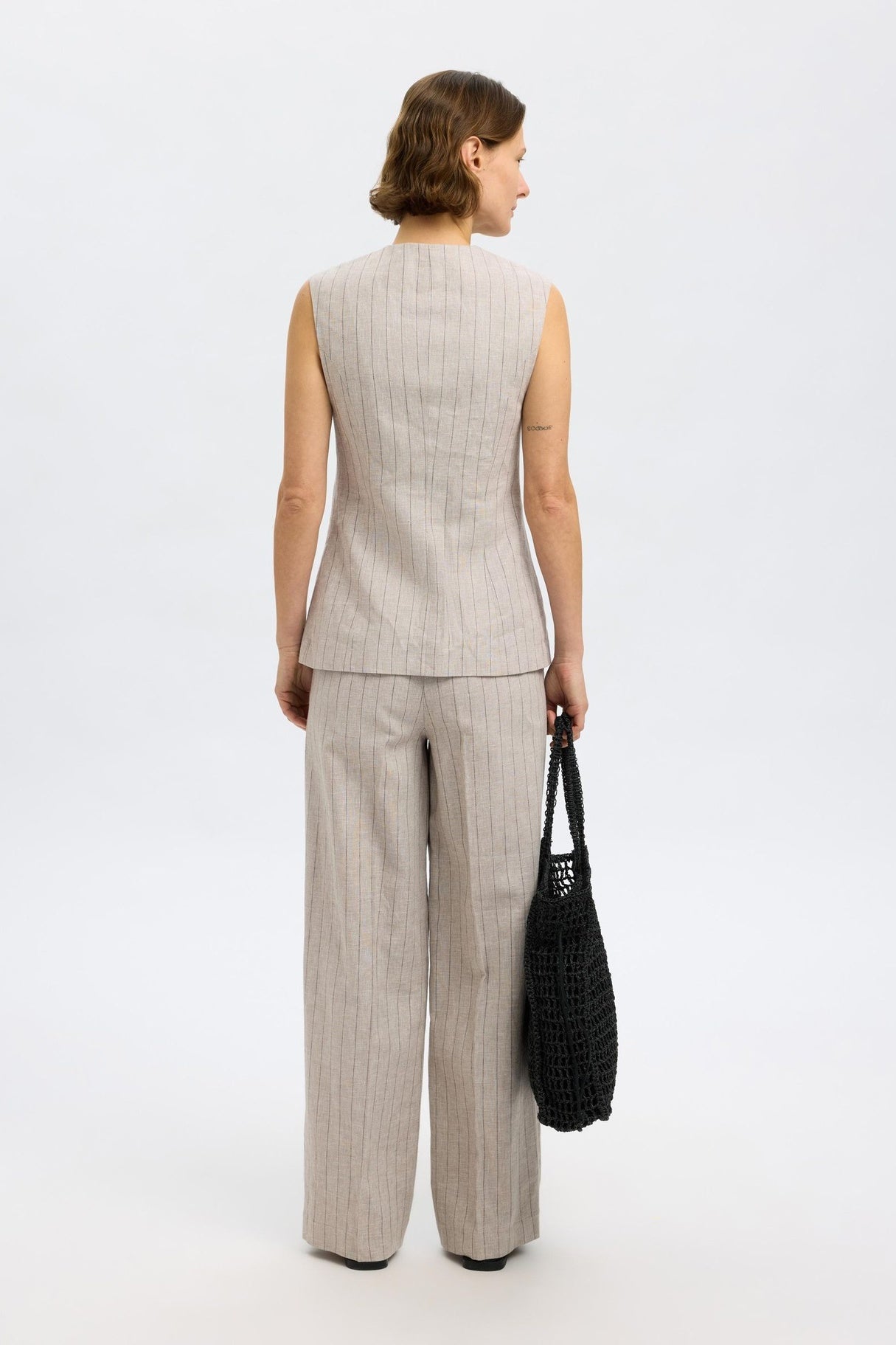 Linen Blend Slfvilka Wide Leg Trousers