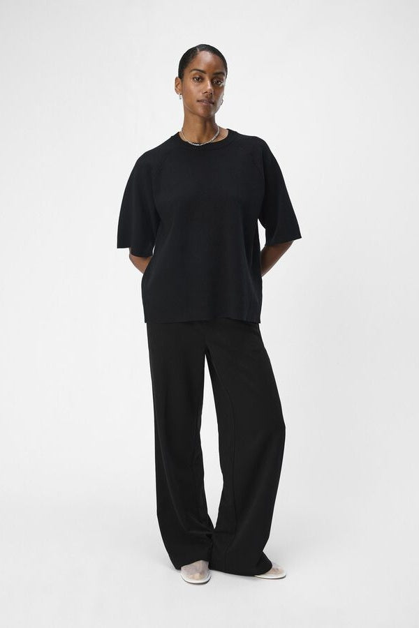 Object - Black Oversized Knitted Objreynard Top