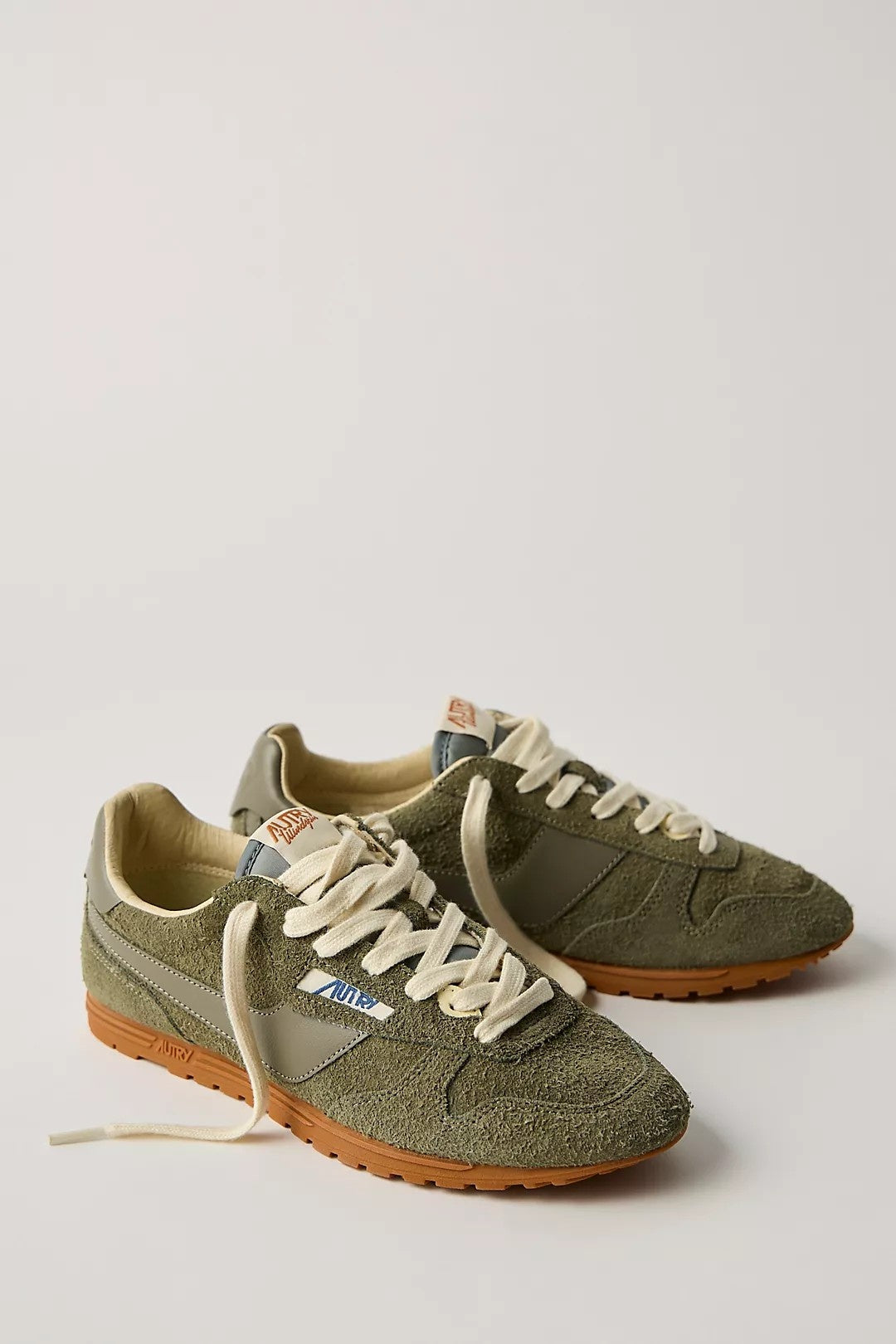 Windspin Sneakers in Moss Suede and Leather