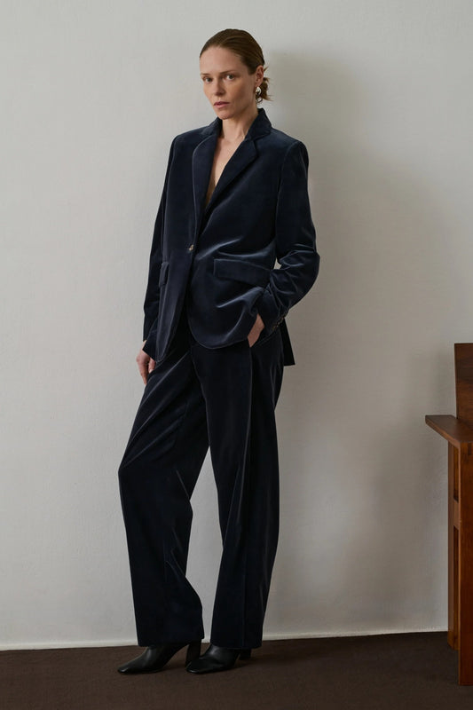 Celestin Anthracite Velvet Trousers