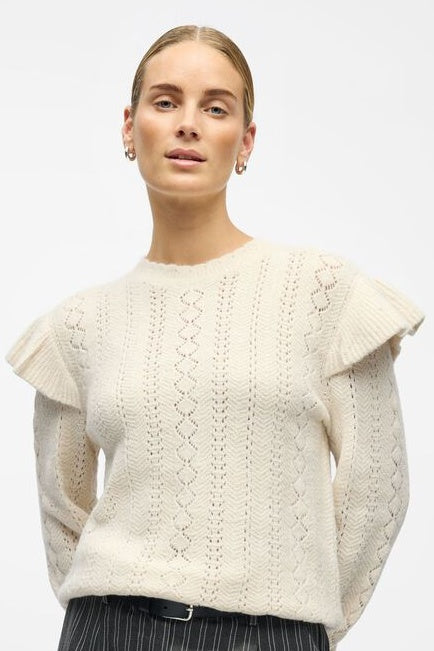 Objpaola Knitted Frill Jumper