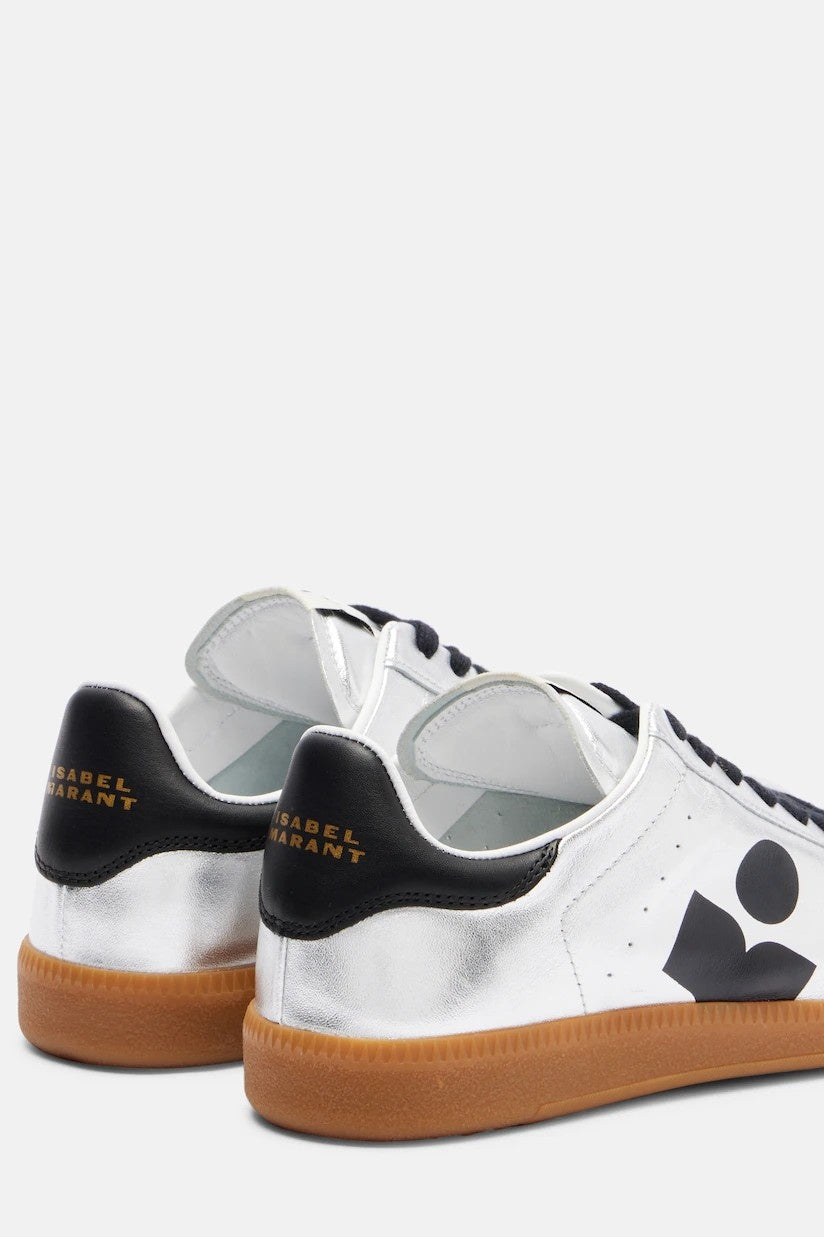 Kaycee Silver Leather Trainers