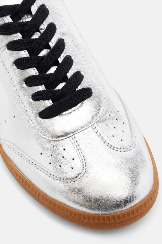 Kaycee Silver Leather Trainers