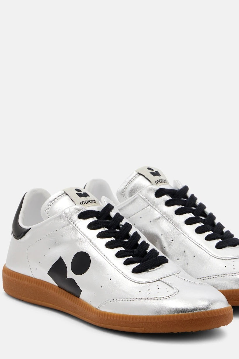 Kaycee Silver Leather Trainers