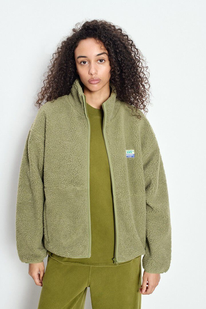 Hoktown Green Shore Melange Zip Fleece