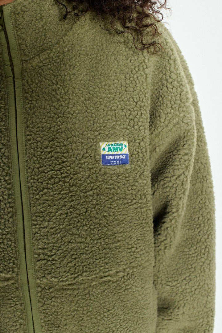 Hoktown Green Shore Melange Zip Fleece