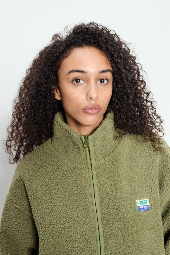Hoktown Green Shore Melange Zip Fleece