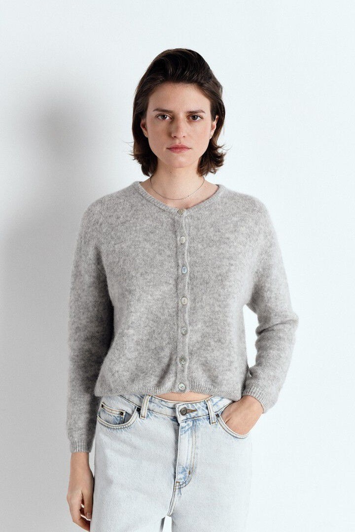 Vitow Light Grey Melange Cardigan