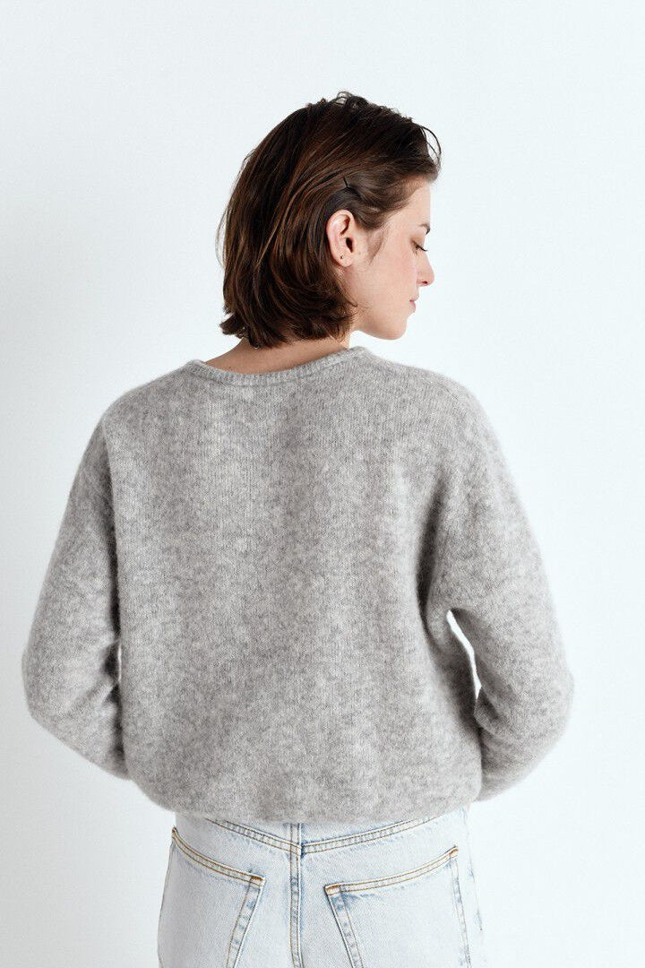 Vitow Light Grey Melange Cardigan