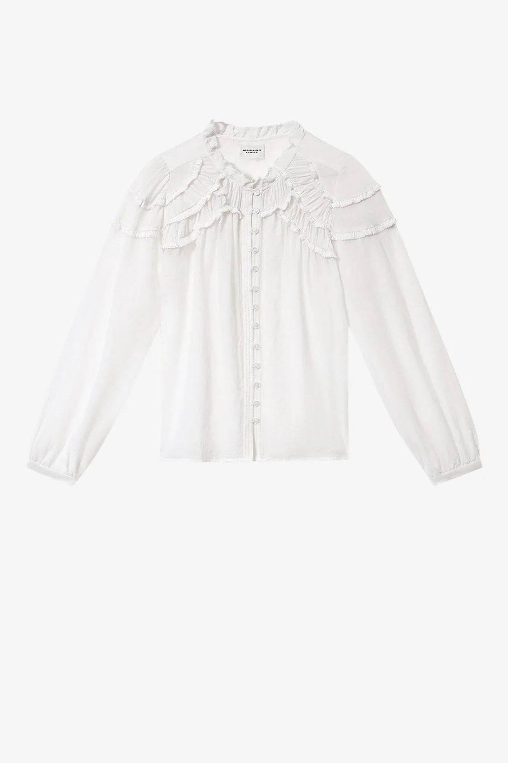Christa White Ruffle Blouse