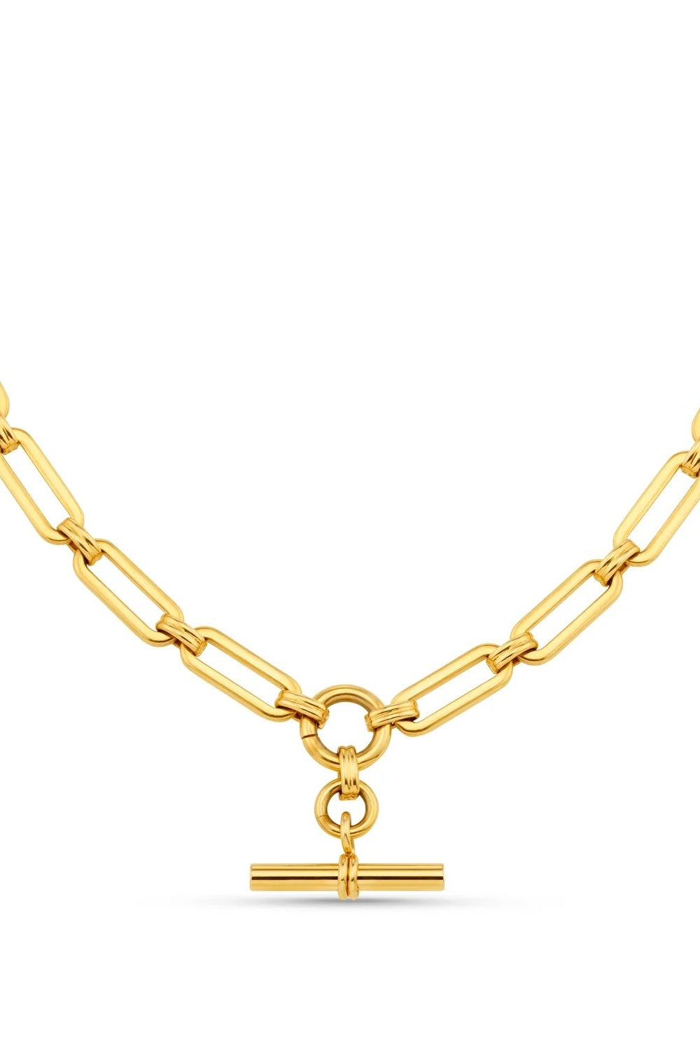 Gold T-Bar Link Necklace