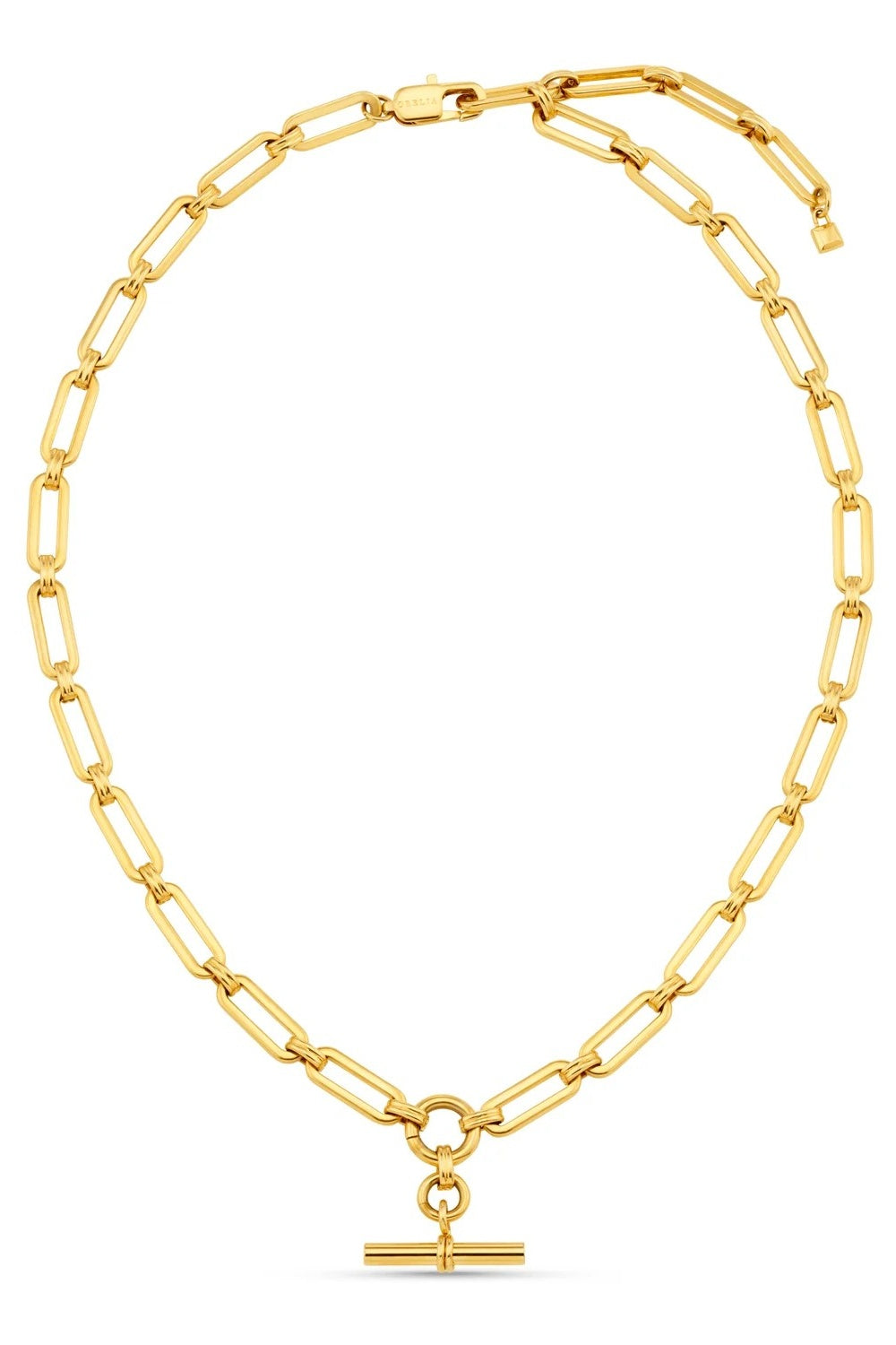 Gold T-Bar Link Necklace