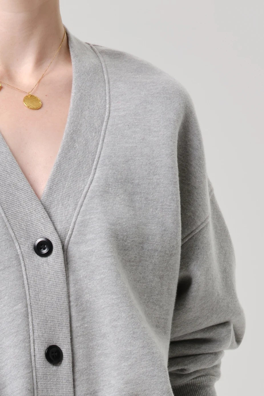 Grey Fleece Cardigan