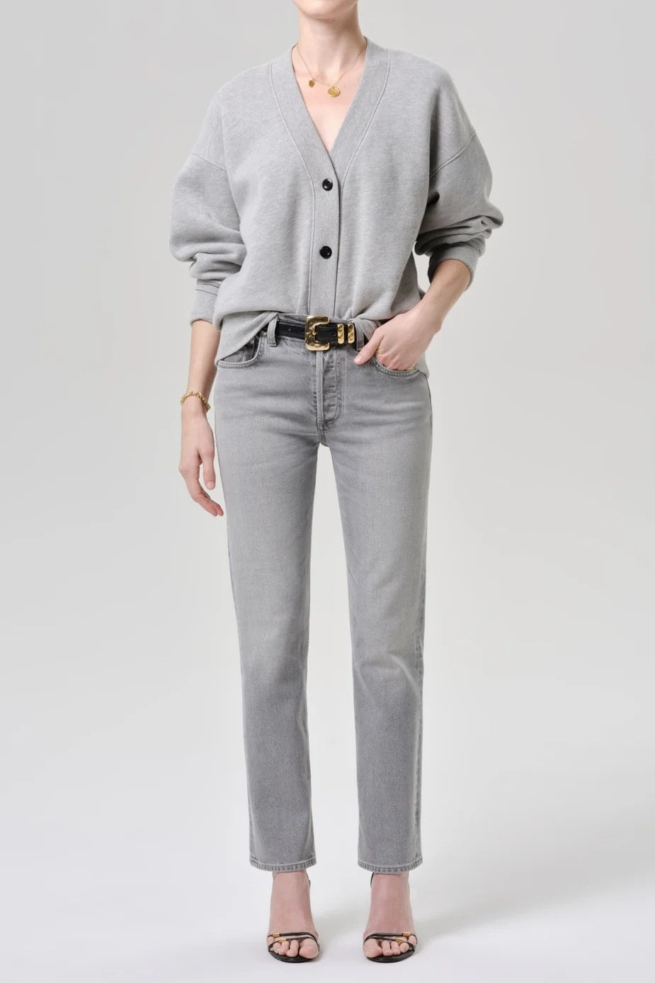 Grey Fleece Cardigan