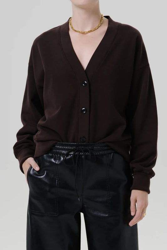 Chocolate Fleece Cardigan