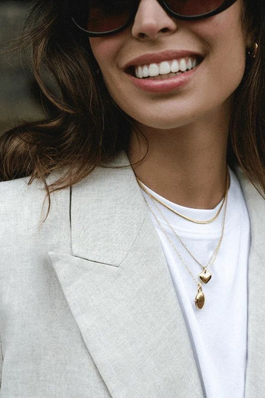 Domed Gold Heart Necklace