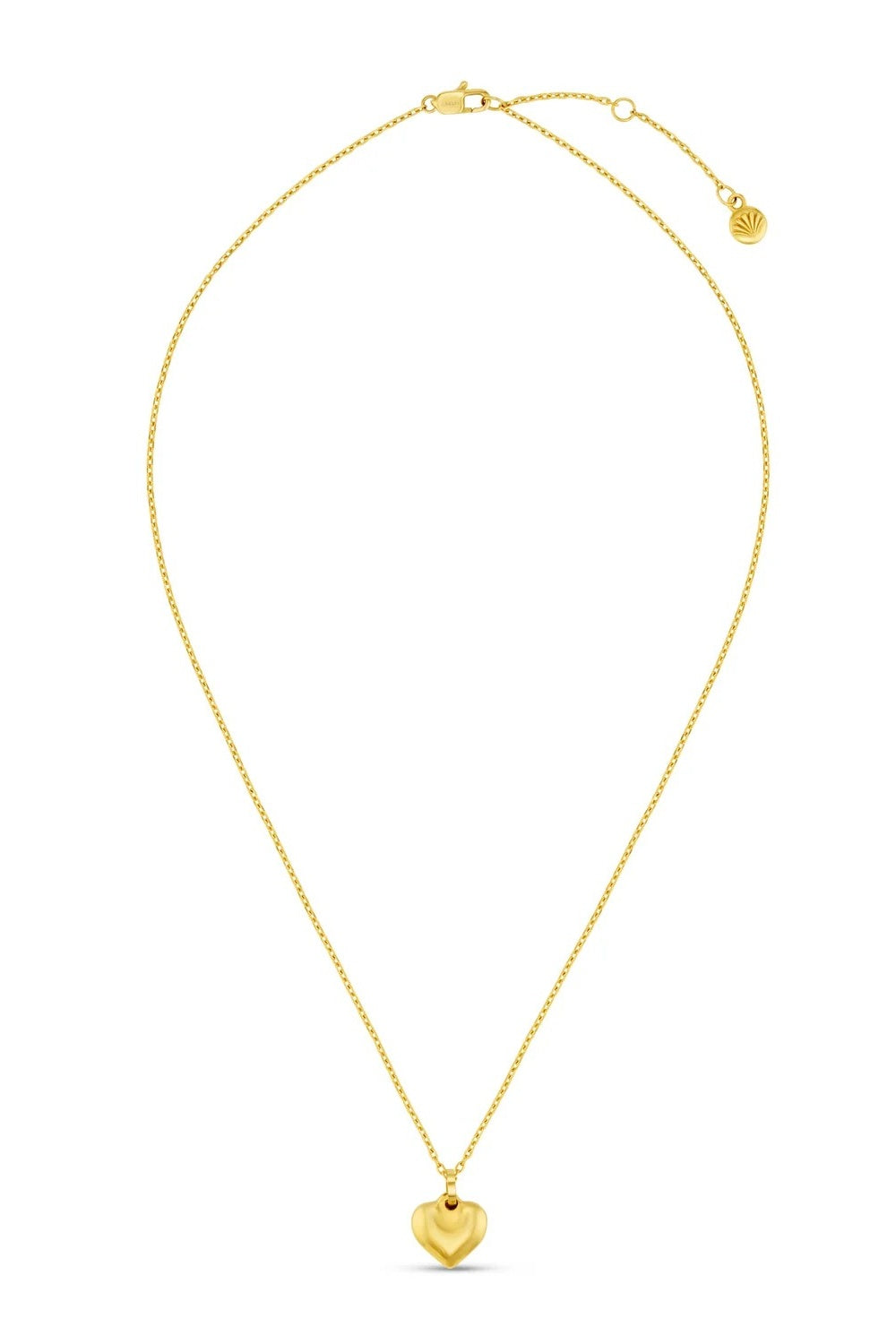 Domed Gold Heart Necklace