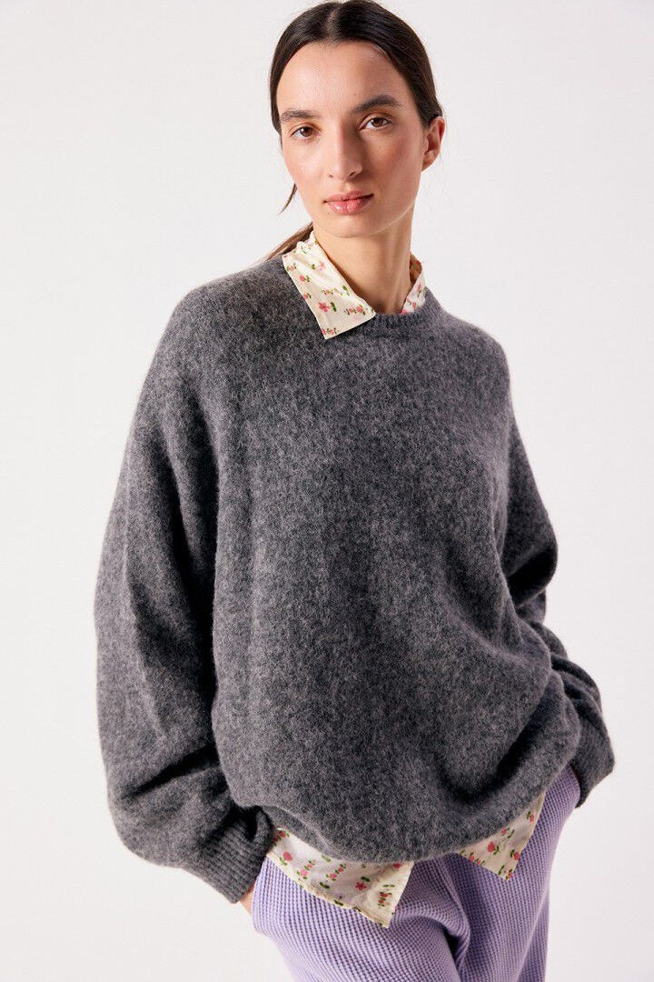 Vitow Oversized Grey Melange Jumper