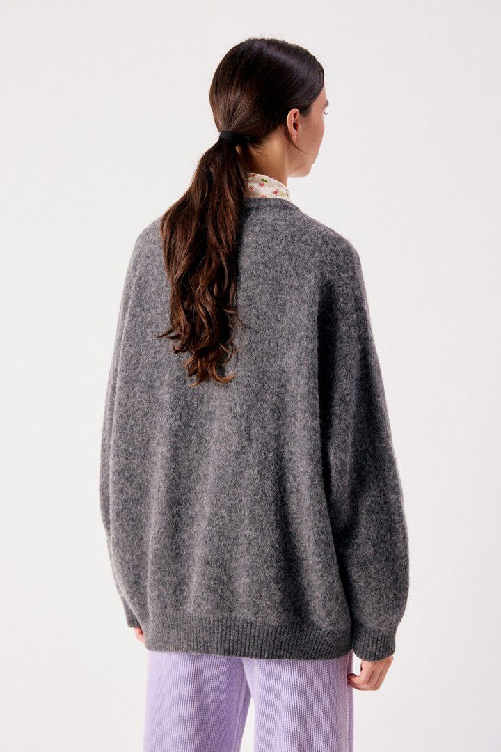 Vitow Oversized Grey Melange Jumper