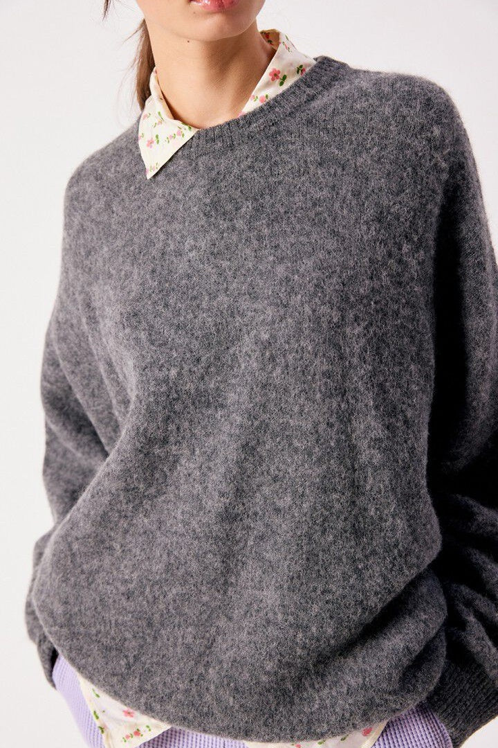 Vitow Oversized Grey Melange Jumper