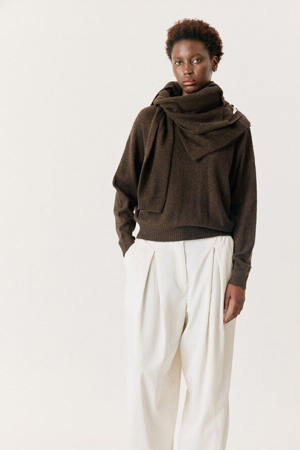 Ouity Choco Melange Crew Neck Jumper