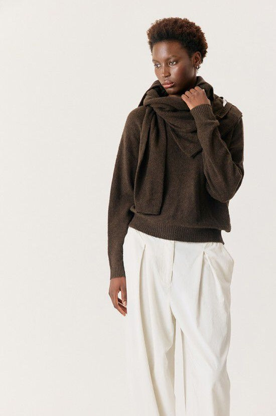 Ouity Choco Melange Crew Neck Jumper